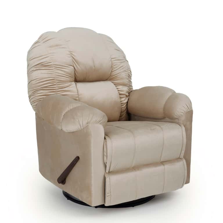 كرسي استرخاء ComfyChair | هزاز دوار - خامة مخملية - بيج فاتح